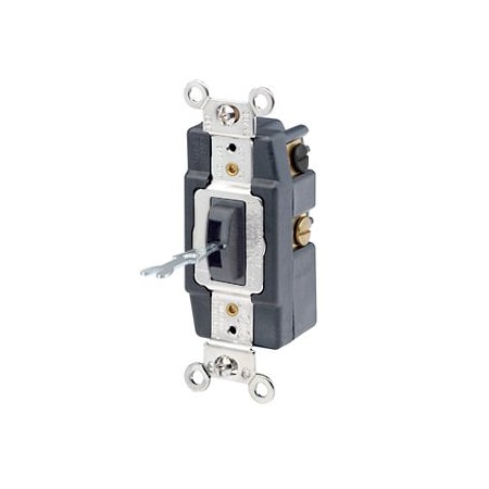 Leviton Locking Toggle Switch, 30 Amp, 120/277 Volt, Black 1288-L