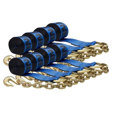 Mytee Products Kinedyne 4 in. x 30 ft. Winch Strap with Chain Anchor, 8PK WS430B-C-Kx8