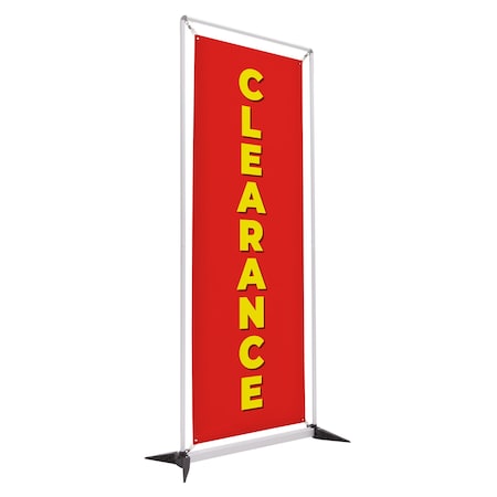 Showdown Displays 3.5 Ft Frameworx Banner Display Kit (Single-Sided, 13 Oz. Smooth Scrim Vinyl) - Clearance Red 908080-002