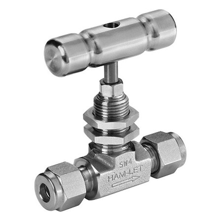 Ham-Let Integral-Bonnet Needle Valve, 2 31/100" L H-300U-SS-L-R-1/4-M