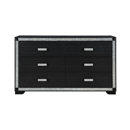 Global Furniture Usa Contemporary Glam Soleil Charcoal Dresser SOLEIL-CHARCOAL-DR