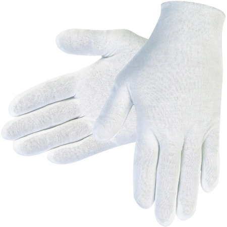 Mcr Safety Work Gloves, Cotton, White, Size Large , 12 PK 8600C