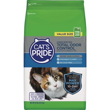 Cats Pride 24 Lb. Multi-Cat Clumping Unscented Total Odor Control Cat Litter C47222