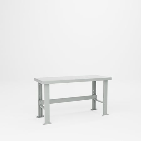 Pucel Steel Top Workbench, 60 in W x 24 in D x 32-1/2 in H - 37-1/2 in H - 37-1/2 in HH, Black F-2460-ABL