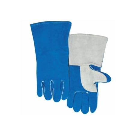 Best Welds Quality Welding Gloves, Split Cowhide, Large, Blue 902-700GC-L