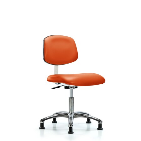 Blue Ridge Ergonomics Clean Room Chair Desk Chair, Vinyl, Chrm, Glides, Org, CL10, 18" to 23" Height, Vinyl, Orange Kist BR-CLR-VDHCH-CR-RG-8613