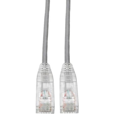 Eaton Tripp Lite Series Cat6 Gigabit Snagless Slim UTP Ethernet Cable RJ45 M/M, PoE, Gray, 6-in. N201-S6N-GY