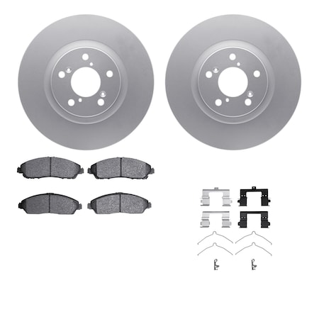 Dynamic Friction Co DFC GEOSPEC Coated Rotors with 5000 Brake Pads - Ceramic and Hardware 4512-59173
