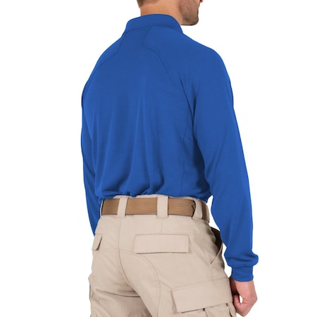 First Tactical PERFORMANCE POLO LONG SLEEVE, 100% Polyester, Button, 1 Pocket(s), Royal Blue, 3XL 111503