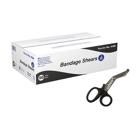 Dynarex Bandage Shears, 7.5", Black, 50PK 4180-BX