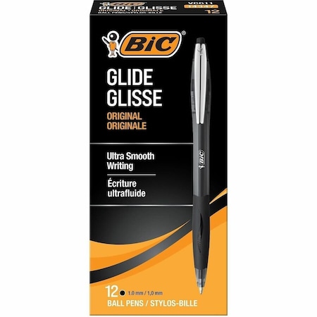 Bic Atlantis Ballpoint Retractable Pen, Medium, Black Barrel/Ink, Dozen VCG11BK