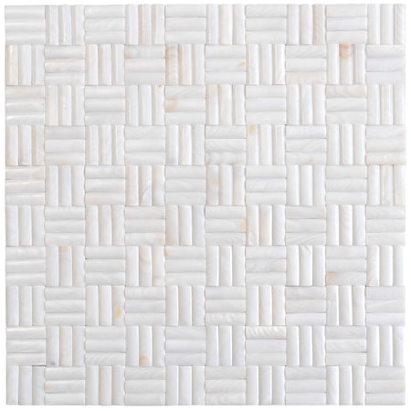 Apollo Tile Shell White 11.8 in x 11.8 in Shell Polished Floor and Wall Mosaic Tile 19.34 sqft/case, 20PK APLSME88005A