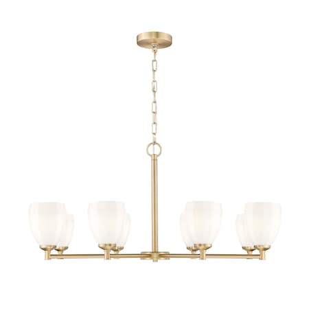 Z-Lite Oren 8-Light Chandelier, 42 in W, Modern Gold 7004-8MGLD