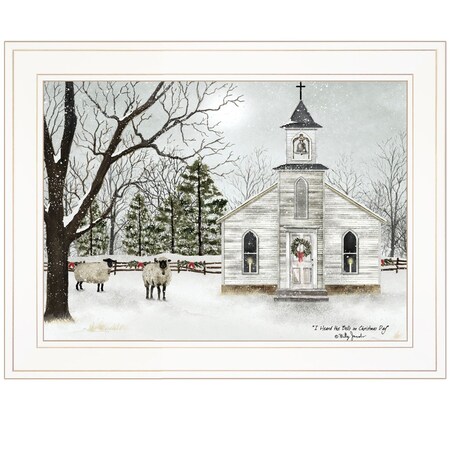 Homeroots I Heard the Bells on Christmas 1 White Framed Print Wall Art 406315