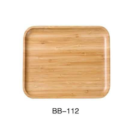 Yanco 12 x 9.5 x 0.88 in. Rectangular Tray, Bamboo, 12PK BB-112