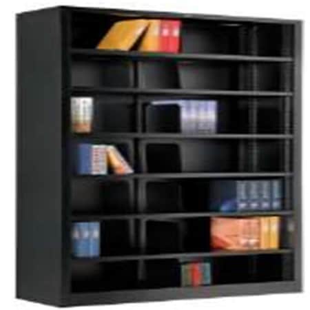 Famous Brand 277442BK Bookcase 7 Openings 36 W X 12 D X 84 Hin., Black YYGB-277442BK