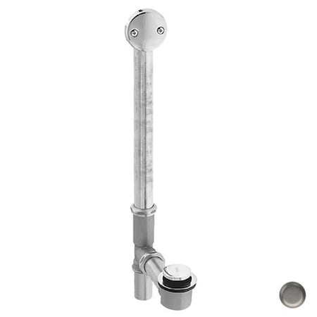 Westbrass Tip Toe Bath Waste and Overflow with 2-Hole Faceplate - Satin Nickel D326-07