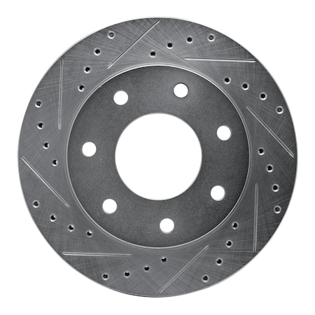 Dynamic Friction Co DFC Brake Rotor - Drilled and Slotted - Silver 631-54152L