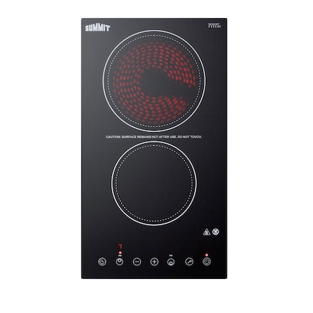 Summit 12" Wide 230V 2-Burner Radiant Cooktop CR2B23T3B
