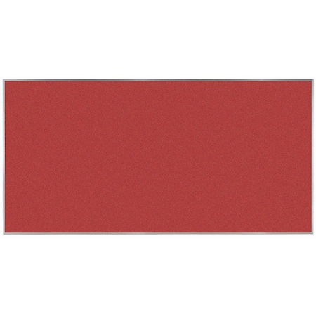 Aarco VIC Cork Bulletin Board w/ a Clear Satin Anodized Aluminum Frame, Hot Salsa Red 48''Hx96''W DW4896210