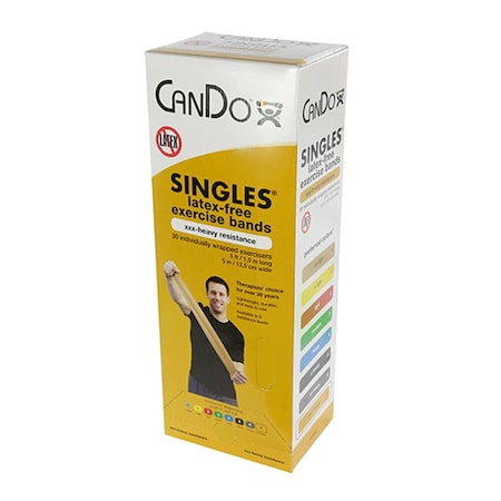 Fabrication Enterprises 30 Piece Cando Exercise Band 5 ft. Singles Dispenser, Gold 1405363