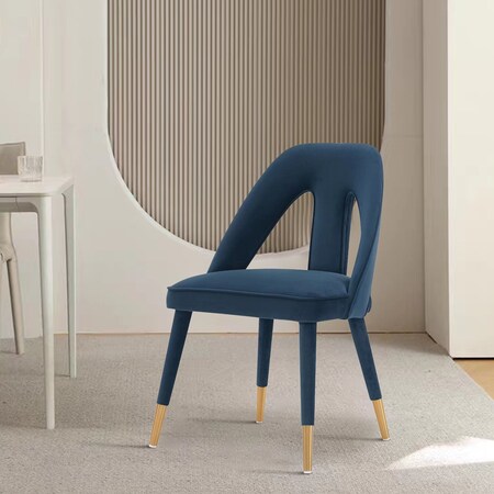 Manhattan Comfort Modern Neda Velvet Dining Chair in Midnight Blue DC081-MB