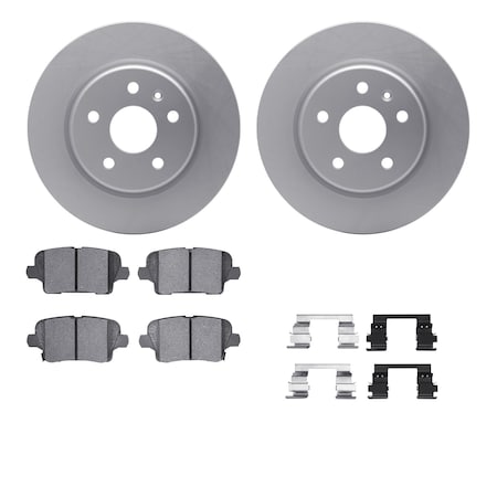 Dynamic Friction Co DFC GEOSPEC Coated Rotors with 5000 Brake Pads - Ceramic and Hardware 4512-46153