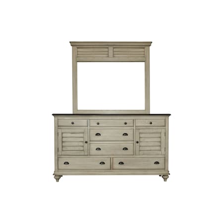Homeroots 65" x 19" x 38" Two ToneSolid WoodDresser 366177