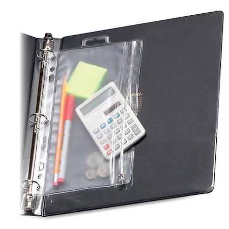 Esselte Pendaflex Zippered Ring Binder Pocket 9-1/2 x 6 Clear/White 68599