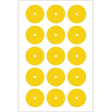 Accuform Gauge Marking Labels, 2" dia., Yellow, PK15 GML102YL