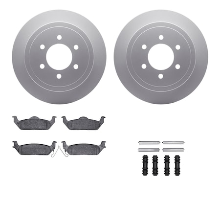 Dynamic Friction Co DFC GEOSPEC Coated Rotor- Heavy Duty Brake Pad includes Hardware 4412-54049