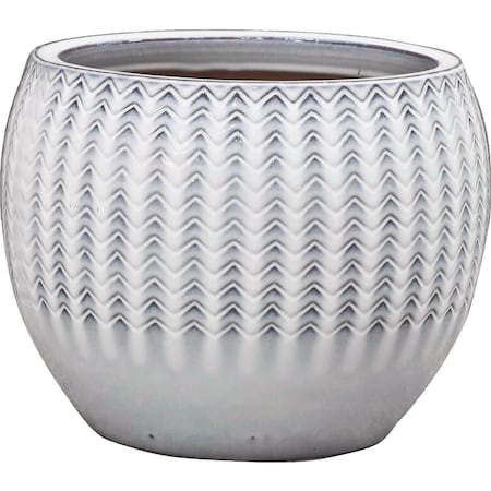 Deroma Wester 8.5'' Dia. White Ceramic High Gloss Planter 3208177A
