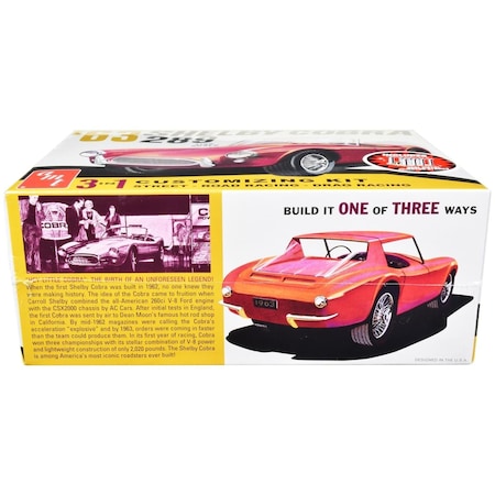 Amt 1319 3-in-1 Skill 2 Model Kit - 1 by 25 Scale Model for 1963 Shelby Cobra 289 AMT1319