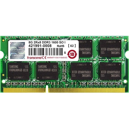 Transcend Information 8GB DDR3 1600 UNBUFFERED SO-DIMM 2RX8 1.50V 204P INDUSTRIAL GRADE / WIDE TEMP - TS1GSK64V6H-I