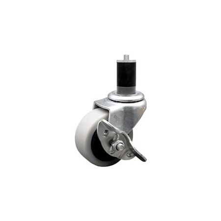 Service Caster 2 Inch Thermoplastic Rubber Wheel 1-5/8 Inch Expanding Stem Caster with Brake SCC-EX05S210-TPRS-SLB-158