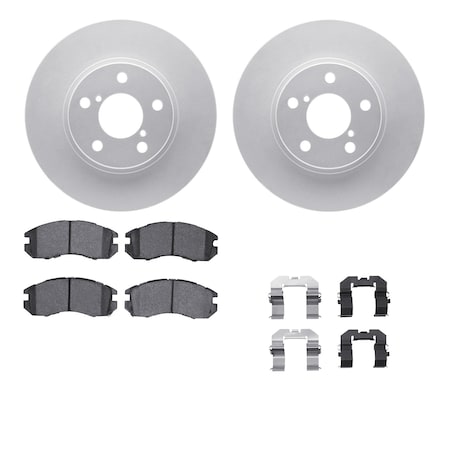 Dynamic Friction Co DFC GEOSPEC Coated Rotors with 5000 Brake Pads - Ceramic and Hardware 4512-13042