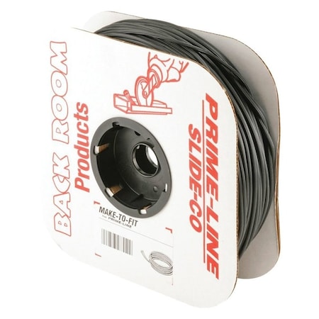 Make-2-Fit Screen Retainer Spline, 0.250 in D, 250 ft L, Vinyl, Black, Round P 7604