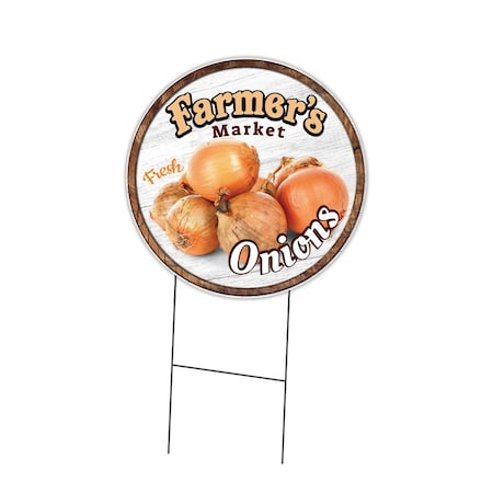 Signmission Farmers Market Onions Double Sided Corrugated Plastic Circle Yard Sign, C-16-CIR-DS-WS-Onions C-16-CIR-DS-WS-Onions