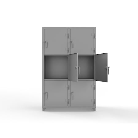 Strong Hold 14 GA Triple-Tier Locker - 6 Compartments 46-6D-24-3T-L