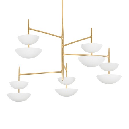 Corbett Lighting Evander 55 in. Chandelier Vintage Gold Leaf/Gesso White 477-55-VGL/GSW