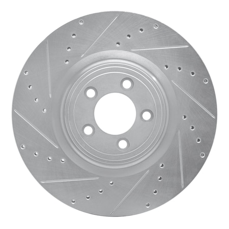 Dynamic Friction Co DFC Brake Rotor - Drilled and Slotted - Silver 631-20020L