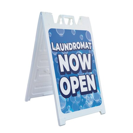 Signmission Laundromat, A-Frame & 2 Sign Inserts, Heavy-Duty Plastic Frame SBHD-C-2436-30398