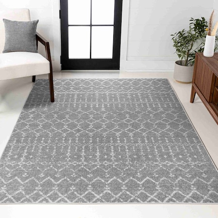Jonathan Y Moroccan HYPE Boho Vintage Diamond Gray/Ivory 10 ft. x 13 ft. Area Rug MOH101C-13