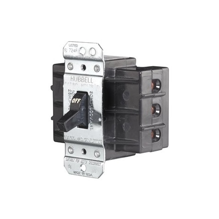 Hubbell Switches and Lighting Control, Motor Disconnect, 3-Pole, 60A 600V, Back and Side Wired HBL7863D