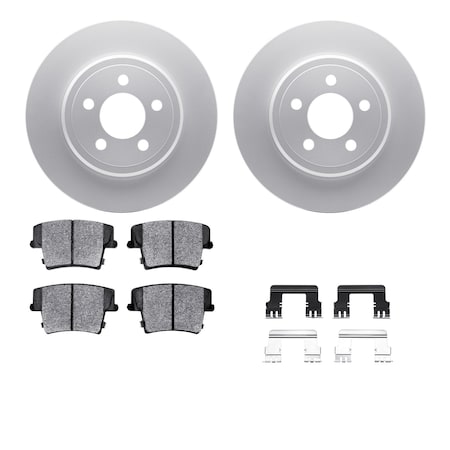 Dynamic Friction Co DFC GEOSPEC Coated Rotors with 5000 Brake Pads - Ceramic and Hardware 4512-39048