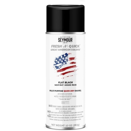Seymour Midwest Fresh-N-Quick Multi-Purpose Spray Paint, Flat Black net 10 oz., 6PK 1110