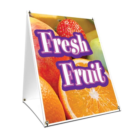 Signmission Fresh Fruit, 24 Inch x 18 Inch A-frame Yard Sign, Plastic Sign SBC-1824-Fresh Fruit