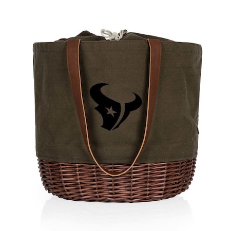 Picnic Time Family Of Brands NFL Houston Texans - Coronado Canvas and Willow Basket Tote 203-00-140-134-2