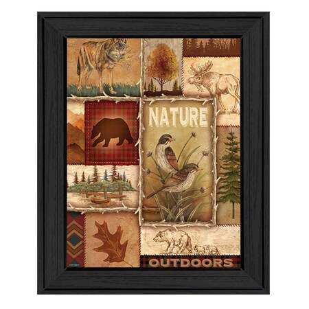 Lodge Collage II Black Framed Print Wall Art