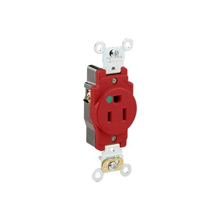 Leviton Extra Heavy Duty Hospital Grade Single Receptacle, 15 Amp, 125 Volt 8210-R